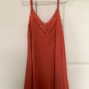 Orange shift dress